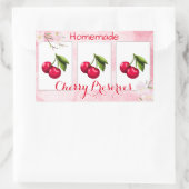 さくらんぼが缶詰ラベルを保持 長方形シール (バッグ)