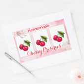 さくらんぼが缶詰ラベルを保持 長方形シール (封筒)