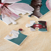 さくらんぼが雲のような空を背景に咲く ジグソーパズル (側面)