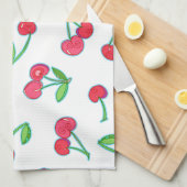 さくらんぼさくらんぼキッチンタオル16 x 24インチ キッチンタオル (四つ折り)