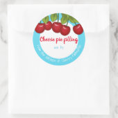 さくらんぼさくらんぼパイフルーツジャム缶詰ラベル ラウンドシール (バッグ)