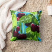 さくらんぼつるズ分岐さくらんぼ赤緑 クッション (ブランケット)