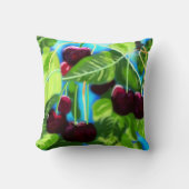 さくらんぼつるズ分岐さくらんぼ赤緑 クッション (正面)