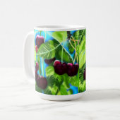 さくらんぼつるズ分岐さくらんぼ赤緑 コーヒーマグカップ (正面左)
