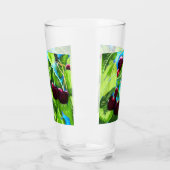 さくらんぼつるズ分岐さくらんぼ赤緑 タンブラーグラス (左)