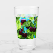 さくらんぼつるズ分岐さくらんぼ赤緑 タンブラーグラス (正面)