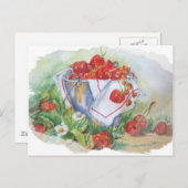 さくらんぼとイチゴを鉄の錆びたバケツ ポストカード (正面/裏面)
