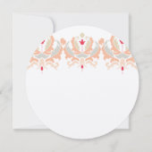 さくらんぼとエレガントピーチダマスクウェディングサンキュー サンキューカード (裏面)