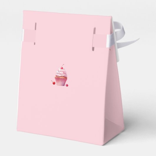 さくらんぼとカップケーキファースト誕生日 フェイバーボックス (裏面サイド)