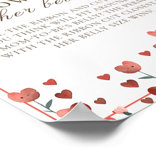 さくらんぼとハートどのようにビッグベリーベイビーシャワーゲーム ポスター (角)