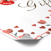 さくらんぼとハートカードとギフトサイン ポスター (角)