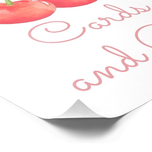 さくらんぼとピンクのリボンカードとギフトサイン フォトプリント            (角)