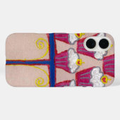 さくらんぼとピンクの背景を持つカップケーキアートプリント Case-Mate iPhoneケース (裏面 (横))