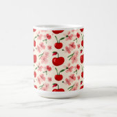 さくらんぼとピンクの花 コーヒーマグカップ (中央)