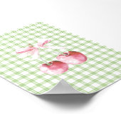 さくらんぼとピンクボウグリーンプレイドコケットポスター ポスター (角)