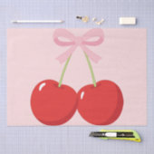 さくらんぼとピンクボウコケット 薄葉紙 (クラフト)