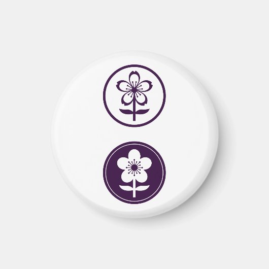 さくらんぼとリンゴの花 マグネット (正面)