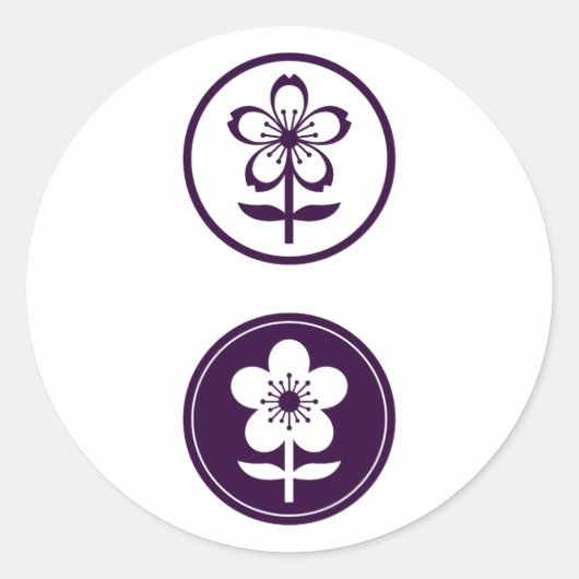 さくらんぼとリンゴの花 ラウンドシール (正面)