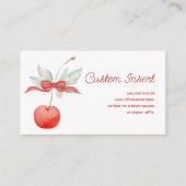 さくらんぼとレッドボウベイビーシャワー エンクロージャーカード (正面)