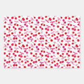 さくらんぼと弓のパターン ラッピングペーパーシート (正面)