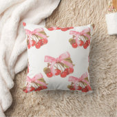 さくらんぼと弓コケットのデコールピロー クッション (ブランケット)