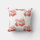 さくらんぼと弓コケットのデコールピロー クッション (正面)