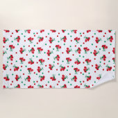 さくらんぼと水玉模様 ビーチタオル (正面)