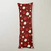 さくらんぼと花のパターン ボディピロー (裏面 (縦))