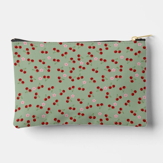 さくらんぼと花 アクセサリーポーチ (裏面)