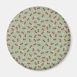 さくらんぼと花 マグネット