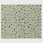 さくらんぼと花 ラッピングペーパー (フラット)