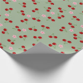 さくらんぼと花 ラッピングペーパー (角)