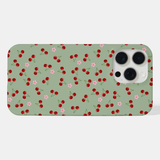 さくらんぼと花 iPhoneケース (裏面横)