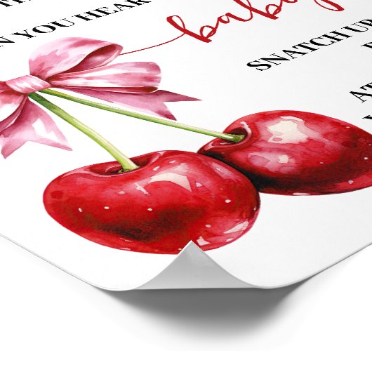 さくらんぼと言わないベビークロースピンシャワーゲーム ポスター (角)