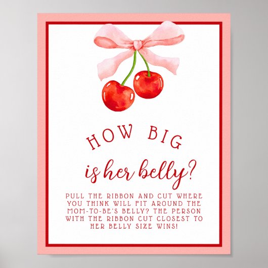 さくらんぼどのように大きな赤ちゃんシャワーゲーム ポスター (正面)