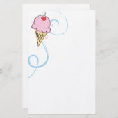 さくらんぼのアイスクリーム 便箋 (正面/裏面)