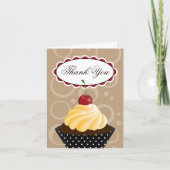 さくらんぼのカップケーキのベーカリーは感謝していしています サンキューカード (正面)