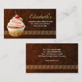 さくらんぼのカップケーキの甘くかわいい名刺 名刺 (正面/裏面)