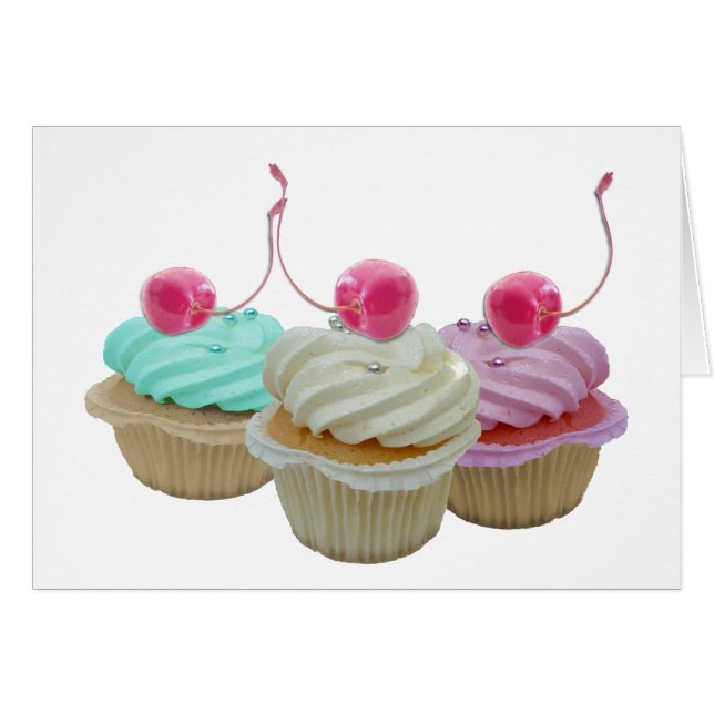 さくらんぼのカップケーキ (正面横)