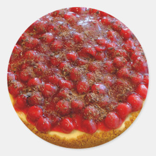 さくらんぼのグラハムのチーズケーキのステッカー ラウンドシール