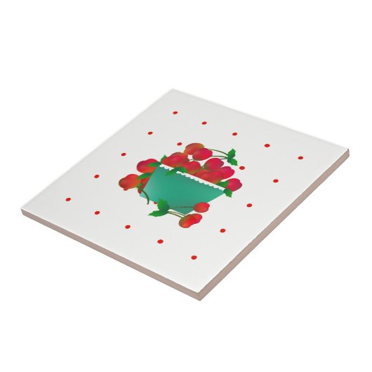 さくらんぼのセラミックタイルのボール タイル (側面)