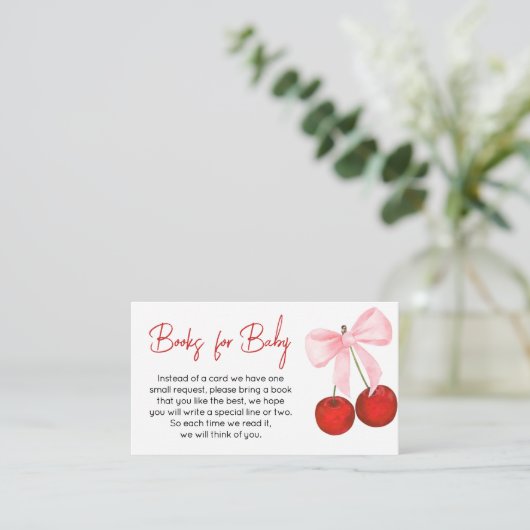 さくらんぼのトップに赤ちゃんシャワーベビー エンクロージャーカード (スタンド正面)