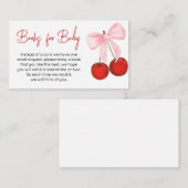 さくらんぼのトップに赤ちゃんシャワーベビー エンクロージャーカード (正面/裏面)