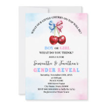 さくらんぼのトップピンクまたはブルージェンダーの表示