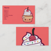 さくらんぼのバニラカップケーキ 名刺 (正面/裏面)