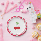 さくらんぼのパーティーのデザートプレート ペーパープレート (パーティー)