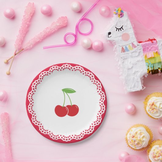 さくらんぼのパーティーのデザートプレート ペーパープレート (パーティー)