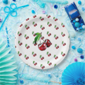 さくらんぼのパーティーの紙皿のようなかわいいレトロ ペーパープレート (パーティー)