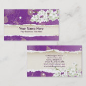 さくらんぼのポップ・アートのな花の桜 名刺 (正面/裏面)