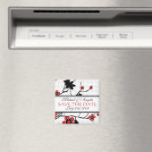 さくらんぼのモダン花の日付を保存 マグネット (インサイチュ (食洗機))